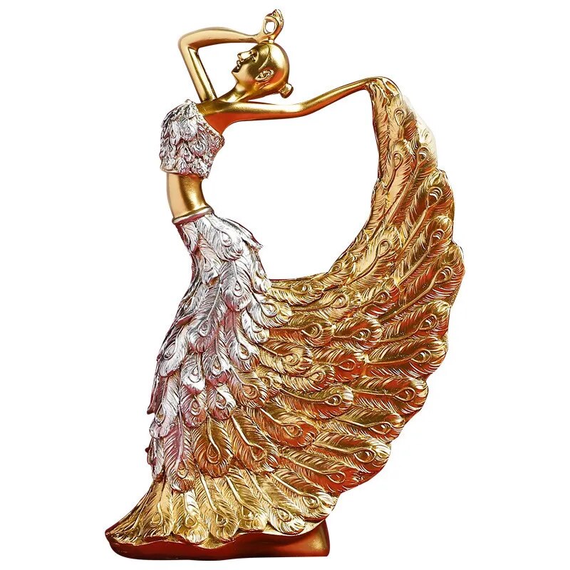 Home Decoration Ornaments Peacock Dancer Statue