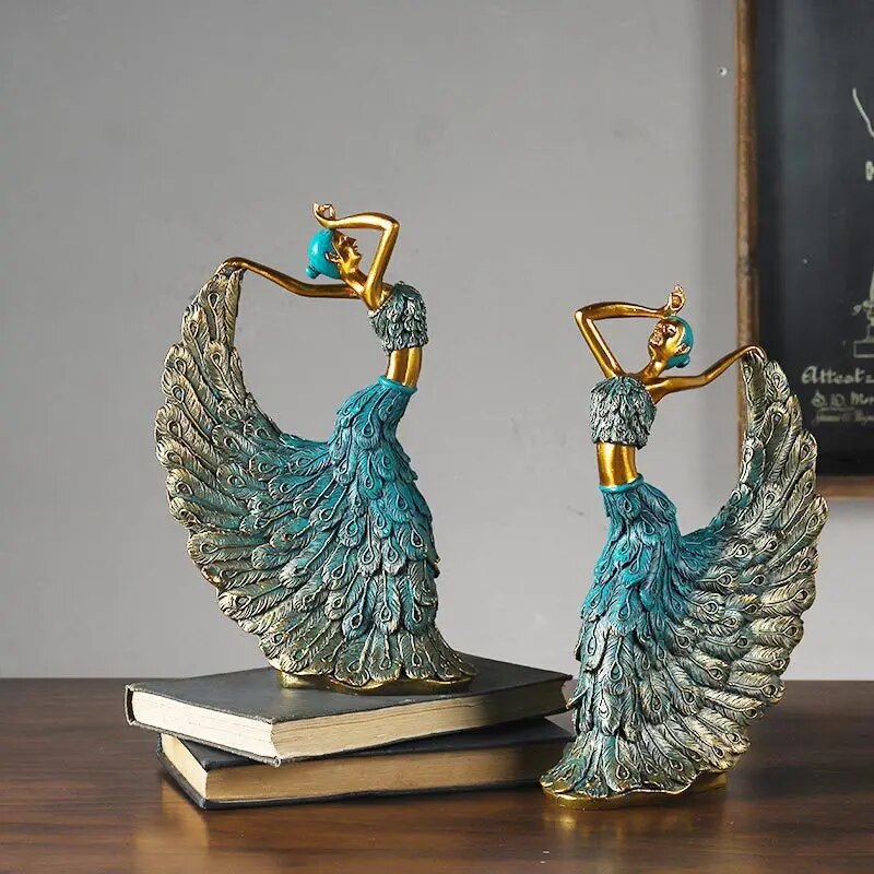 Home Decoration Ornaments Peacock Dancer Statue