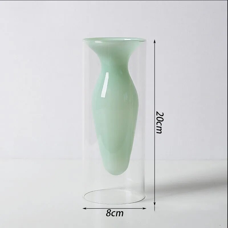 Double Glass Vase Home Decor