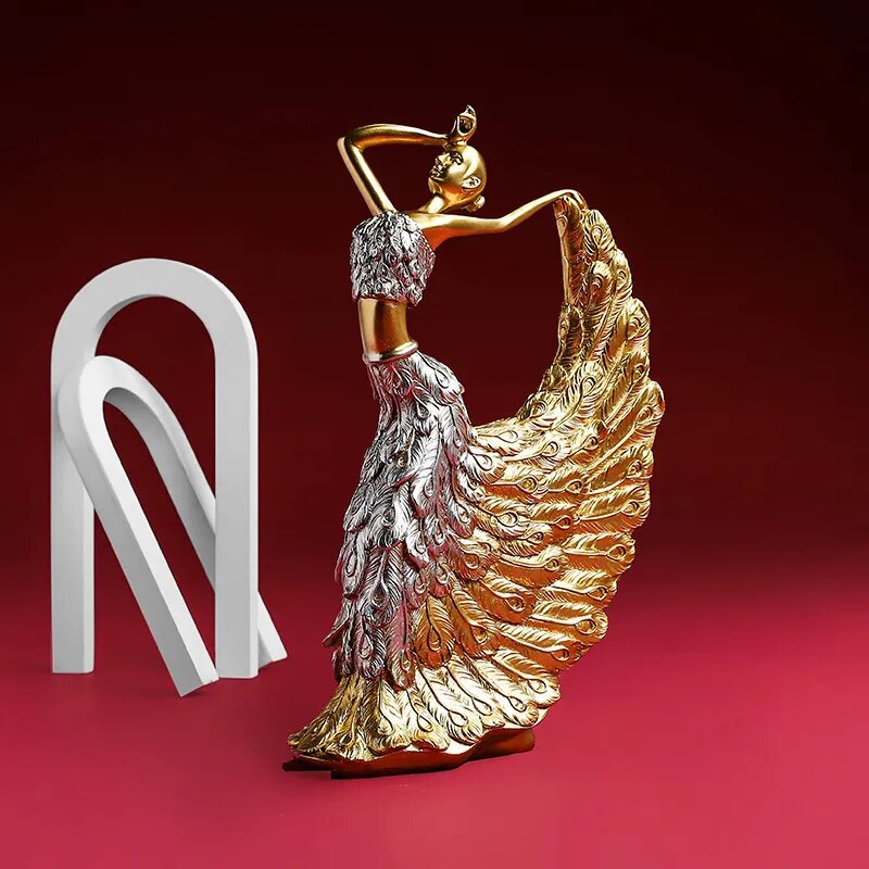 Home Decoration Ornaments Peacock Dancer Statue