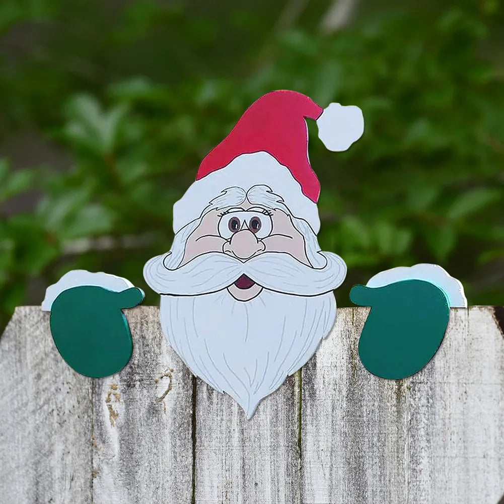 Christmas Cheer Fence Peekers Santa Edition" 🎅🌟