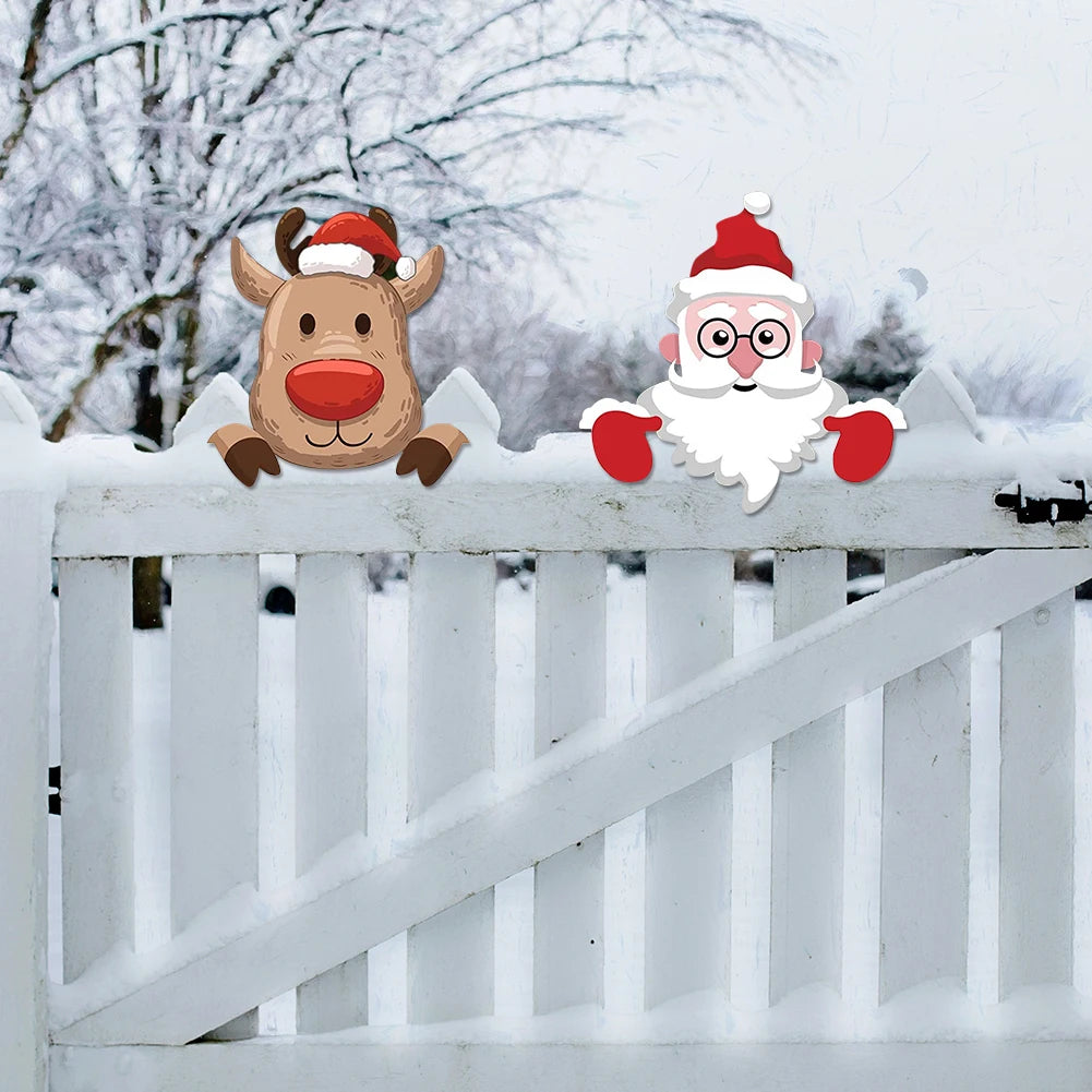 Christmas Cheer Fence Peekers Santa Edition" 🎅🌟